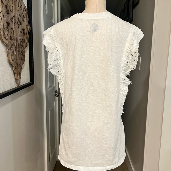 PILCRO for Anthropologie White top with eyelet elements and wide arm opening - Picture 5 of 14